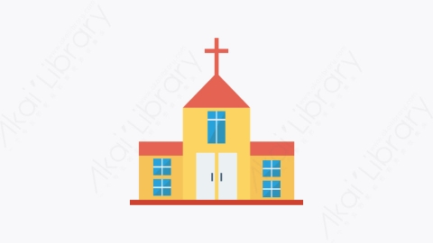 图片素材-131-教堂-1church扁平卡通城市建筑图标元素