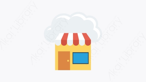 图片素材-134-车间shop扁平卡通网络云计算图标元素