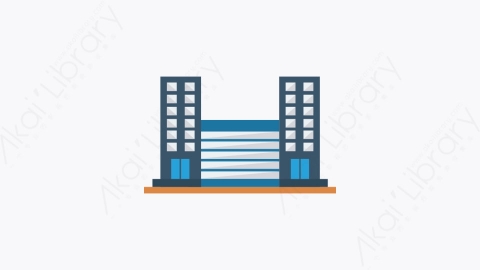 图片素材-137-购物中心mall扁平卡通城市建筑图标元素