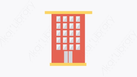 图片素材-152-7号建筑高楼building扁平卡通城市建筑图标元素