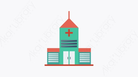 图片素材-159-医院hospital扁平卡通城市建筑图标元素