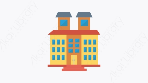 图片素材-162-学院-2college扁平卡通城市建筑图标元素