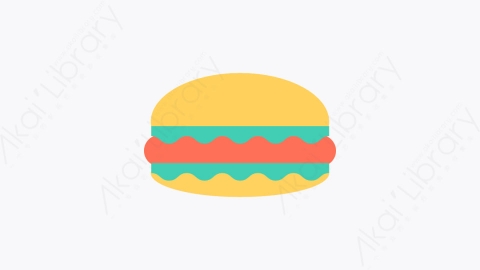 图片素材-165-汉堡-5burger扁平卡通酒店和餐厅元素图标
