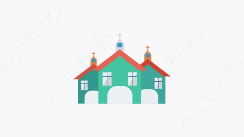 图片素材-193-教堂church扁平卡通城市建筑图标元素