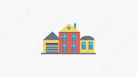 图片素材-198-住宅house扁平卡通城市建筑图标元素