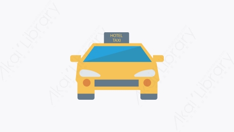 图片素材-213-出租车taxi扁平卡通酒店和餐厅元素图标