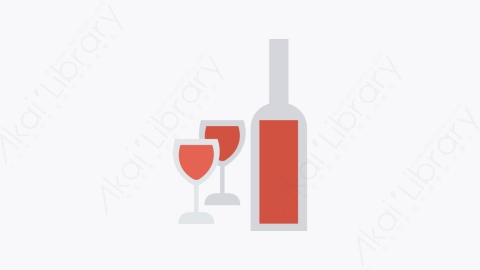 图片素材-223-葡萄酒-5wine扁平卡通酒店和餐厅元素图标