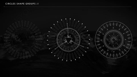 AE模板-Circles Shape Groups 03_HUD科技圆形界面元素.zip