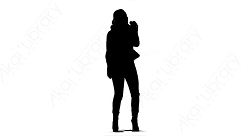 视频素材-Dance_Girl_silhouette_40s跳舞演唱人物剪影