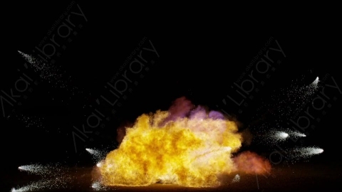 视频素材-爆炸火焰Explosion_Ground_Sparks_120fps_03