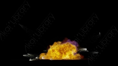 视频素材-爆炸火焰Explosion_Ground_Sparks_60fps_02