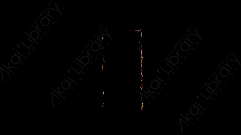 视频素材-门框燃烧火焰Fire_Door__Frame_Front_60fps_02