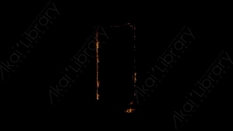 视频素材-门框燃烧火焰Fire_Door__Frame_Front_60fps_05