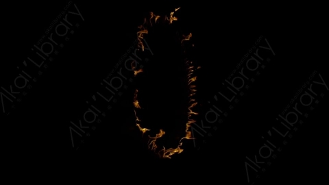 视频素材-环形燃烧火焰Fire_Ring_Side_120fps_01