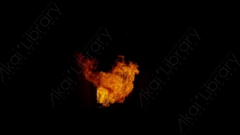 视频素材-窗户窗口燃烧火焰Fire_Window_ThreeQuarter_60fps_10