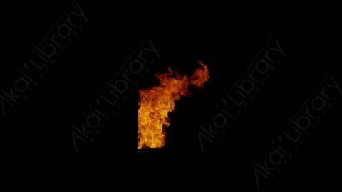 视频素材-窗户窗口燃烧火焰Fire_Window_ThreeQuarter_60fps_12