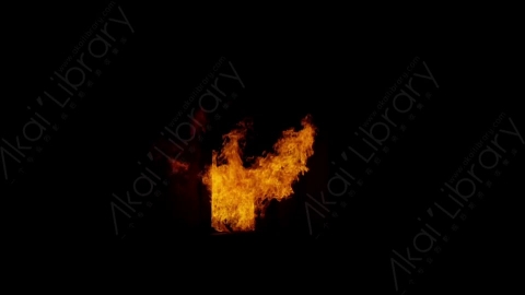 视频素材-窗户窗口燃烧火焰Fire_Window_ThreeQuarter_60fps_14