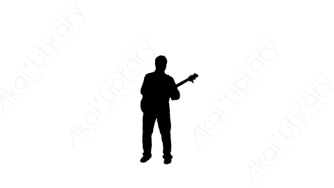 视频素材-Music_silhouette_Bass_Guitar_50s音乐演奏表演人物剪影