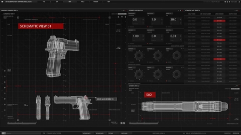 AE模板-Schematic Screen_11手枪武器分析扫描HUD科技界面.zip