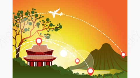 图片素材-传统风格的凉亭塔建筑亚洲风光景观背景-1