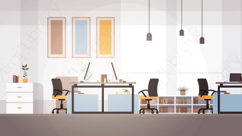 图片素材-创意办公室联合办公中心大学校园现代工作场所矢量图-1