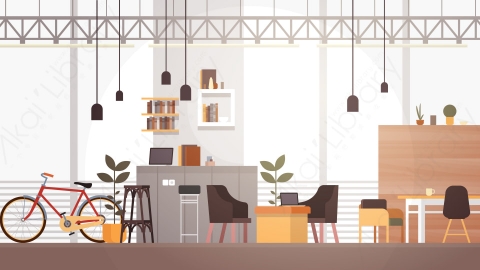 图片素材-创意办公室联合办公中心大学校园现代工作场所矢量图-5