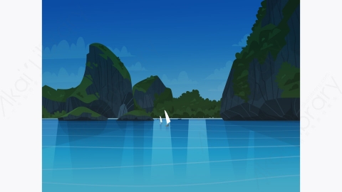 图片素材-美丽的亚洲海滩与山海岸海边视图夏季海景保费矢量-5