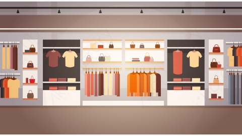 图片素材-大型时尚商店超市服装购物中心室内场景-6