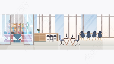 图片素材-创意合作中心会议培训室与圆桌工作区创意办公室内部