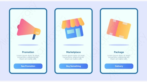 图片素材-扁平卡通促销市场软件包UI图标设计-26