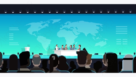 图片素材-商务会议公开辩论采访正式国际会议概念设计-5
