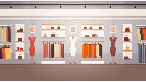 图片素材-大型时尚商店超市服装购物中心室内场景-10