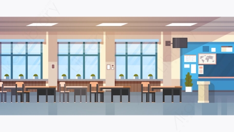图片素材-教室内部学校教室与黑板和书桌溢价矢量图-9