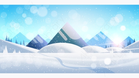 图片素材-冬山森林景观与松树雪和树木树林平面设计图