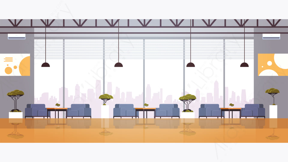 图片素材 卡通现代酒馆咖啡厅室内场景 16 源库素材网