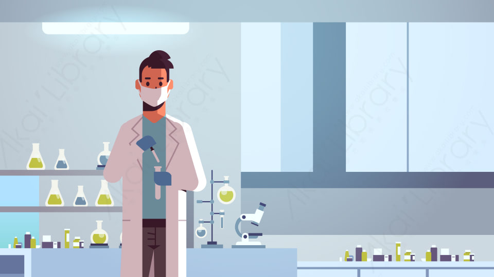 图片素材 卡通科学家化学物理研究室实验室场景 23 源库素材网