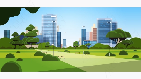 图片素材-美丽的城市公园建筑城市景观背景-2