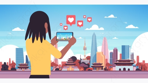 图片素材-现代城市市区建筑景观矢量图-19