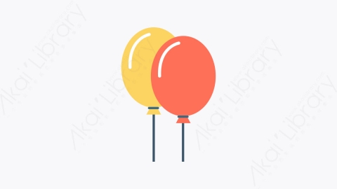 图片素材-001-气球balloons扁平卡通生日聚会元素图标