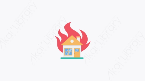 图片素材-001-消防fire卡通扁平灾难自然灾害元素图标