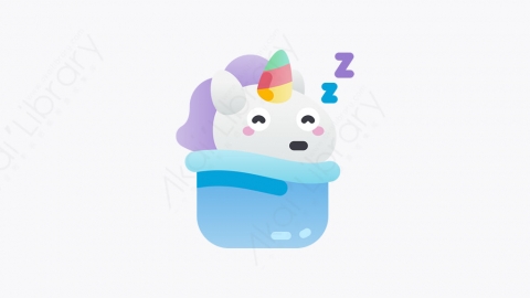 图片素材-002-睡觉的独角兽sleeping
