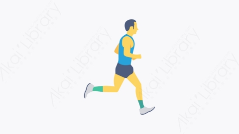 图片素材-003-转轮runner卡通扁平健康和健身元素图标