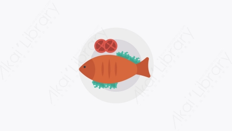 图片素材-0004-鱼fish卡通扁平食物和饮料的元素图标