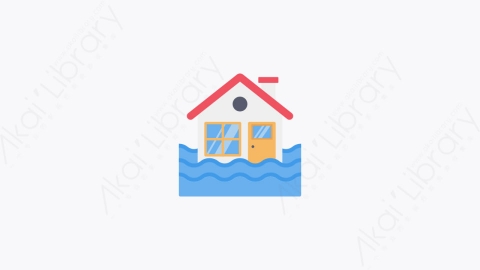 图片素材-004-洪水flood卡通扁平灾难自然灾害元素图标