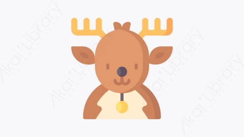 图片素材-004驯鹿 reindeerMG卡通圣诞人物元素图标