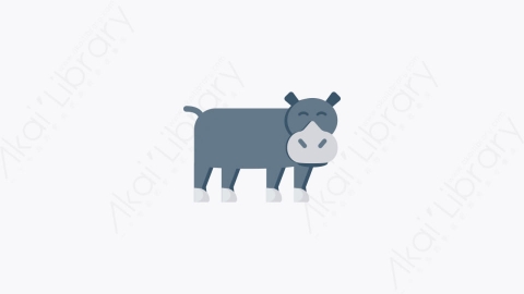 图片素材-005-河马hippopotamus卡通扁平动物元素图标