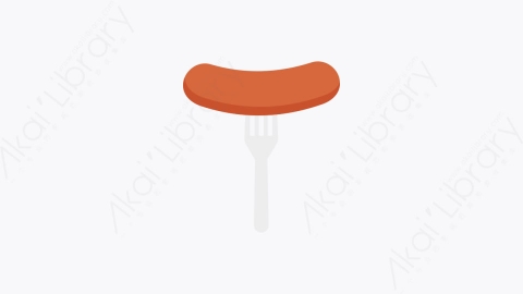 图片素材-0005-香肠sausage卡通扁平食物和饮料的元素图标