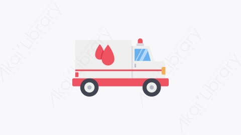 图片素材-006-救护车ambulance卡通扁平医学医疗献血元素图标