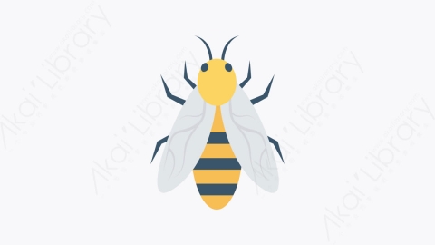 图片素材-006-蜜蜂bee卡通扁平自然生态元素图标