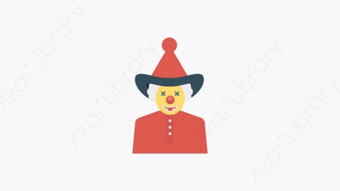 图片素材-0006-小丑clown卡通扁平马戏团元素图标